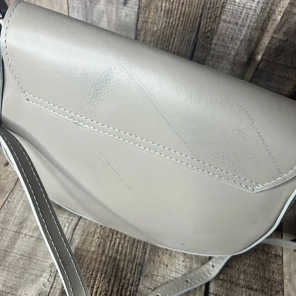 Simons Gray Real Leather Crossbody Bag - Picture 6 of 13